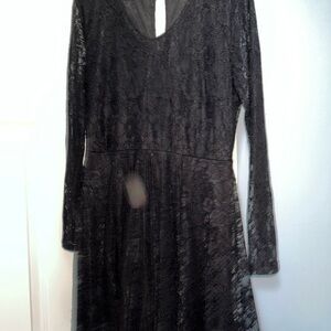 Rewind Black V-Neck A-Line Cocktail Dress